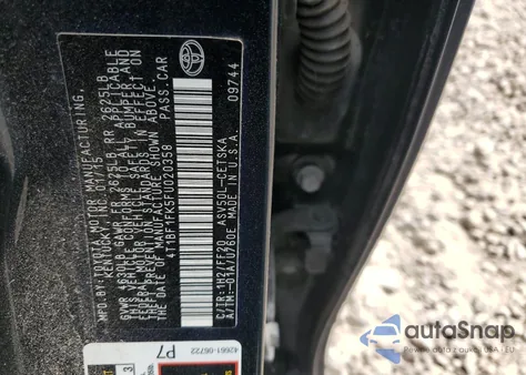 2015 Toyota Camry Le z USA, uszkodzony, nr VIN 4T1BF1FK5FU020358